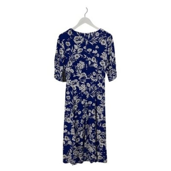 Jessica Howard Floral Royal Blue Midi Dress Size 6 NWT - Picture 4 of 4